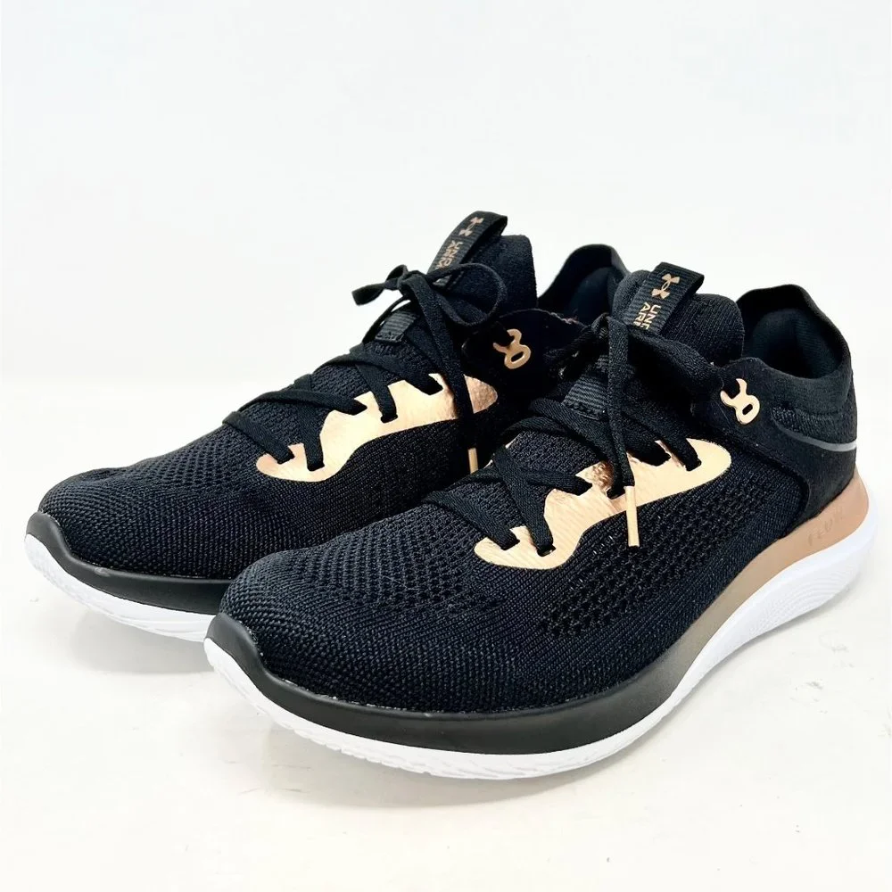 Under Armor Womens Flow Synchronicity Black Rose Gold Metallic Size 10.5 US NWOB